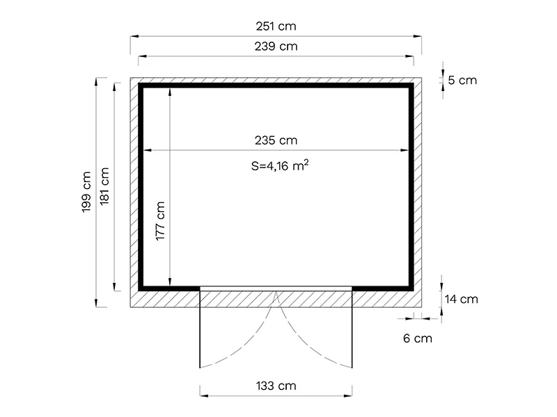 Redskapsbod i trä, Bertilo Timmo 4, 2,39x1,81x2,1m, 4,32m² - Image 6