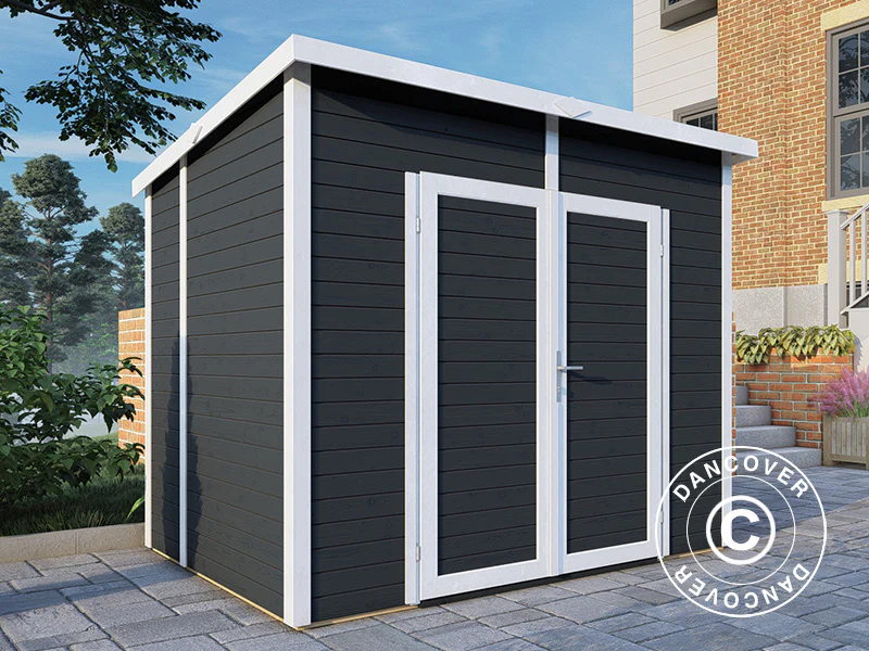 Redskapsbod i trä, Bertilo Timmo 4, 2,39x1,81x2,1m, 4,32m², Anthracite - Image 2