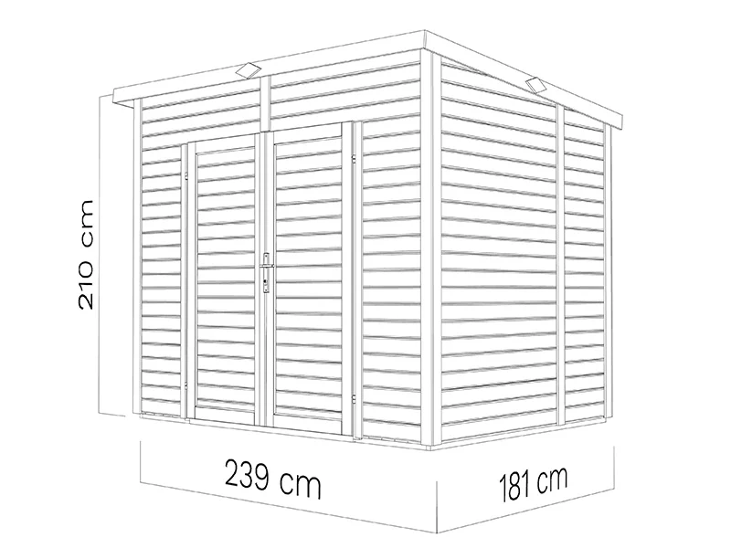 Redskapsbod i trä, Bertilo Timmo 4, 2,39x1,81x2,1m, 4,32m², Anthracite - Image 6