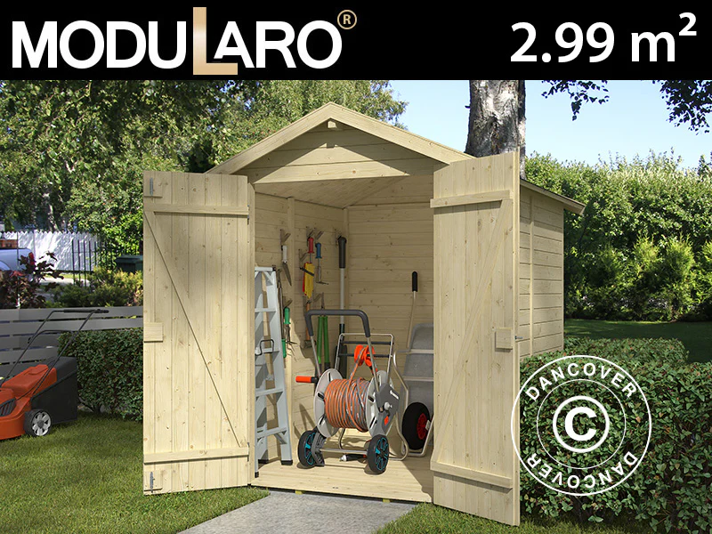 Redskapsbod i trä Heinola 1,7x1,76x2,13m, 13mm, 2,99m², Natur