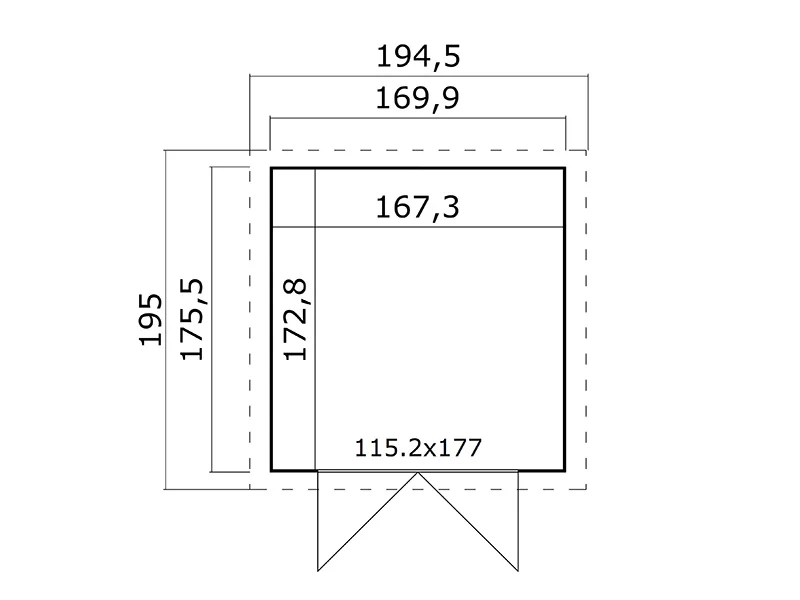 Redskapsbod i trä Heinola 1,7x1,76x2,13m, 13mm, 2,99m², Natur - Image 5