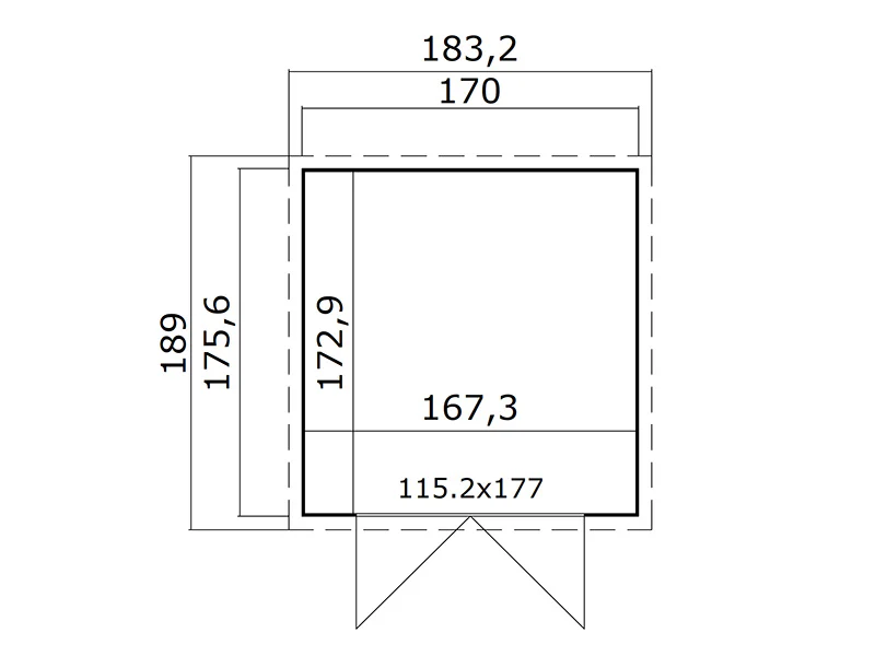 Redskapsbod i trä Ivalo 1,7x1,76x1,99m, 13mm, 2,99m², Natur - Image 5