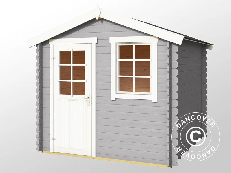 Redskapsbod i trä Lyon 2,3x2,3x2,34m, 28mm, 5,4m², Ljusgrå - Image 4