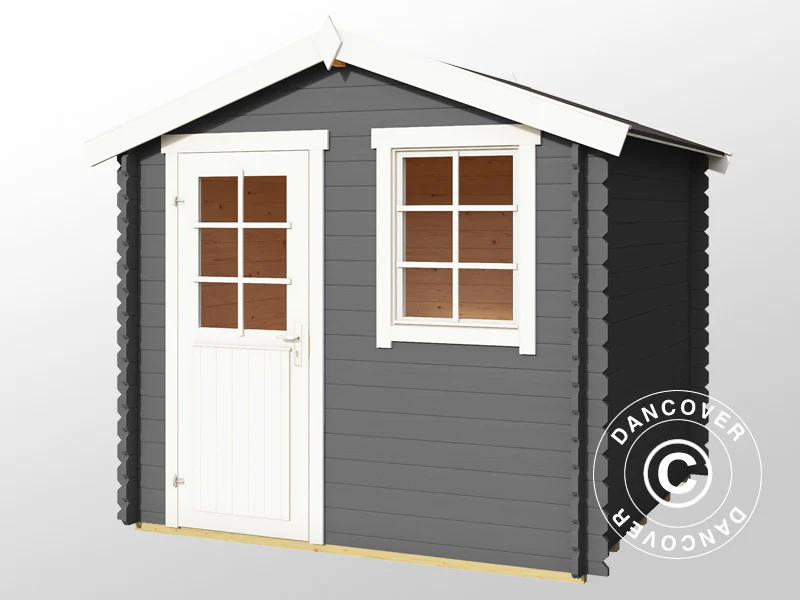 Redskapsbod i trä Lyon 2,3x2,3x2,34m, 28mm, 5,4m², Mörkgrå - Image 4