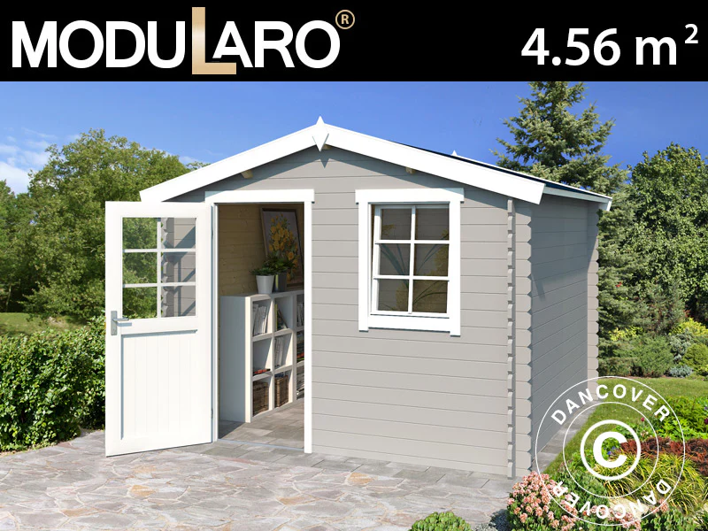 Redskapsbod i trä Marseille 2,75x1,75x2,34m, 28mm, 4,56m², Ljusgrå