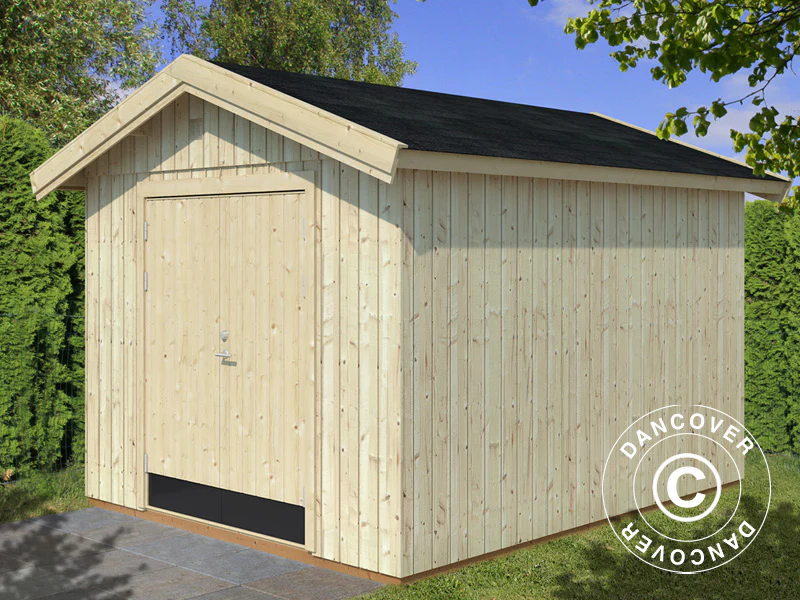 Redskapsbod i trä med golv, 2,75x3,44x2,67m, 8,4m², Naturlig - Image 2