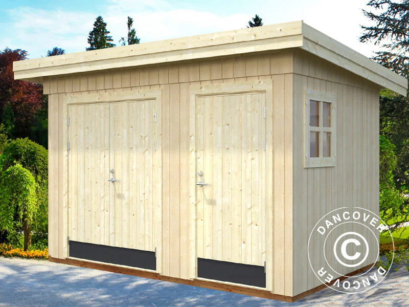 Redskapsbod i trä med golv, 3,44x2,21x2,49m, 6,6m², Naturlig - Image 2