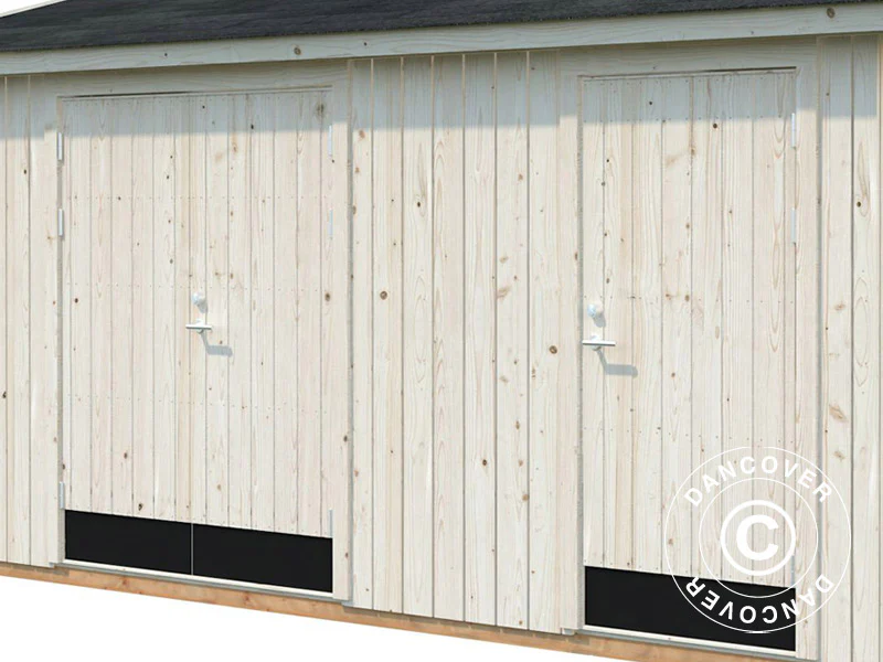 Redskapsbod i trä med golv, 4,52x3,3x2,61m, 13,5m², Naturlig - Image 4