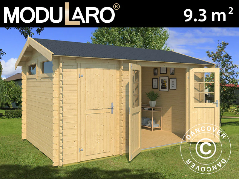 Redskapsbod i trä Narva 3,8x2,5x2,39m, 28mm, 9,3m², Naturlig