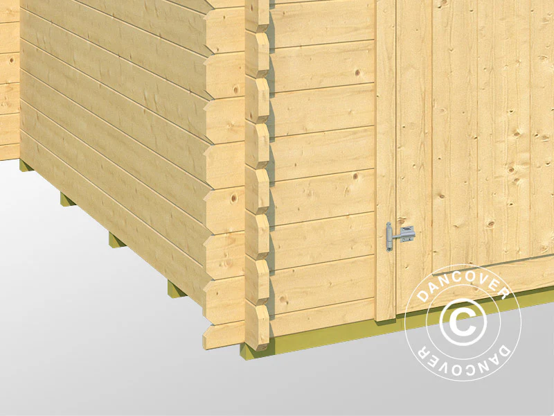 Redskapsbod i trä Narva 3,8x2,5x2,39m, 28mm, 9,3m², Naturlig - Image 7