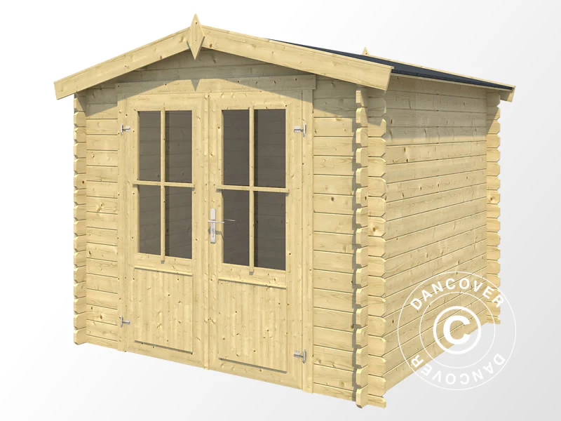 Redskapsbod i trä Oslo 2,3x1,8x2,22m, 28mm, 3,91m², Naturlig - Image 3