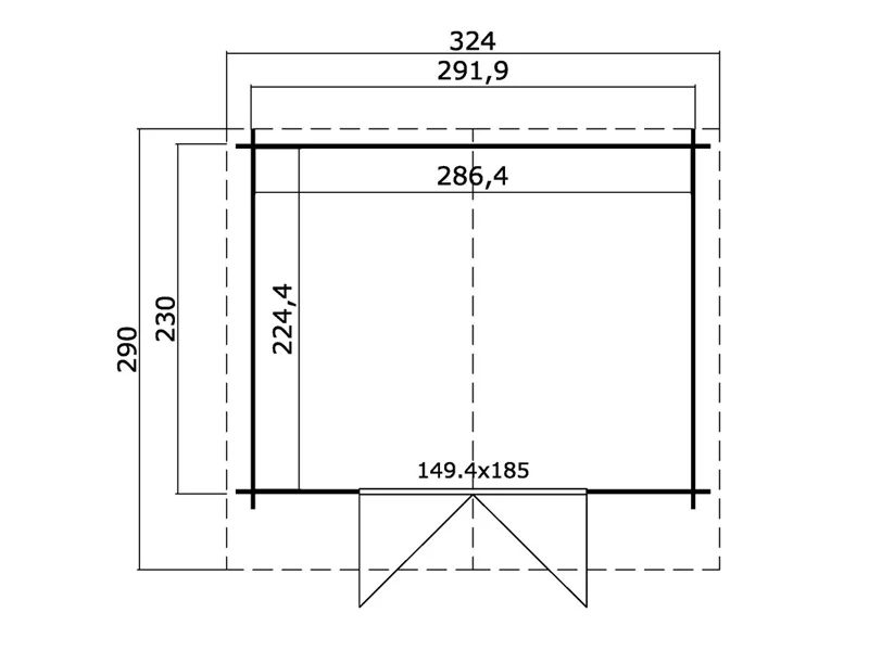 Redskapsbod i trä Oslo 2,92x2,3x2,22m, 28mm, 6,43m², Mörkgrå - Image 6