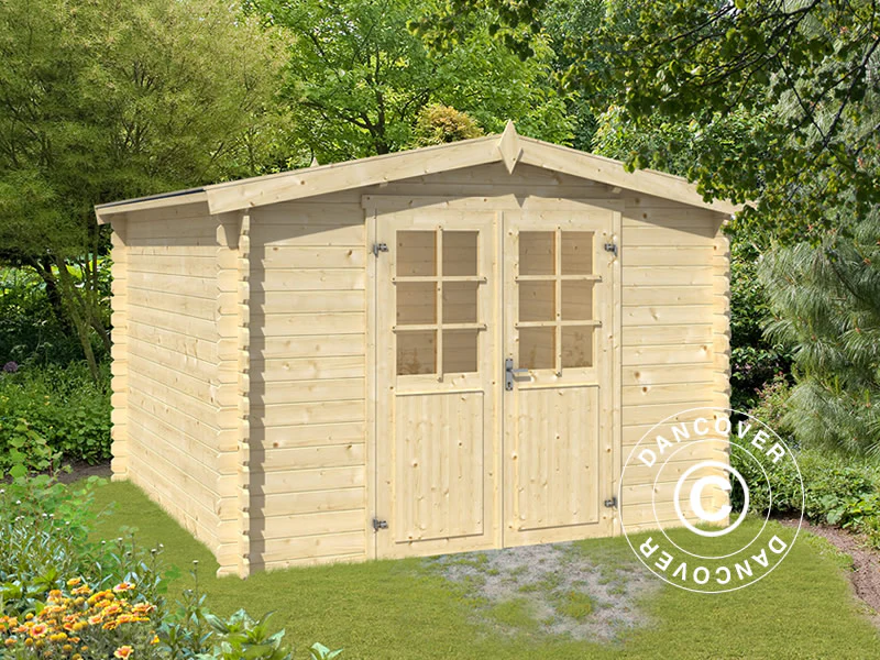 Redskapsbod i trä Trondheim 2,92x2,92x2,22m, 28 mm, 8,5m², Naturlig - Image 2