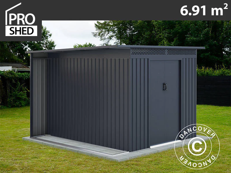 Redskapsbod m/överhängnad, 2,57x2,69x1,87m, 6,91m², ProShed®, Antracit