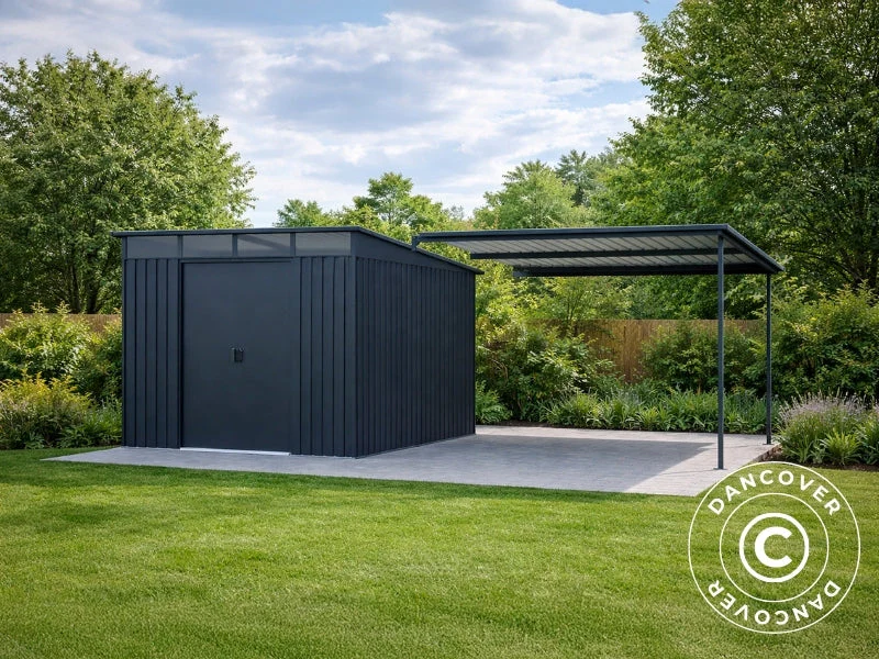 Redskapsbod m/takfönster + överbyggnad, 4,74x2,79x2,02m, 13,2m2, ProShed®, Antracit - Image 2