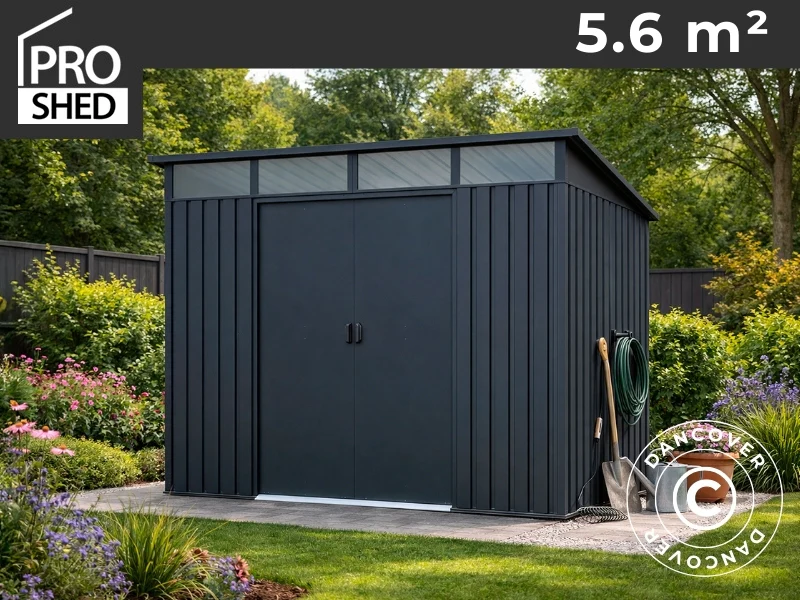 Redskapsbod med takfönster, 2,38x2,36x2,02m, 5,6m², ProShed®, Antracit