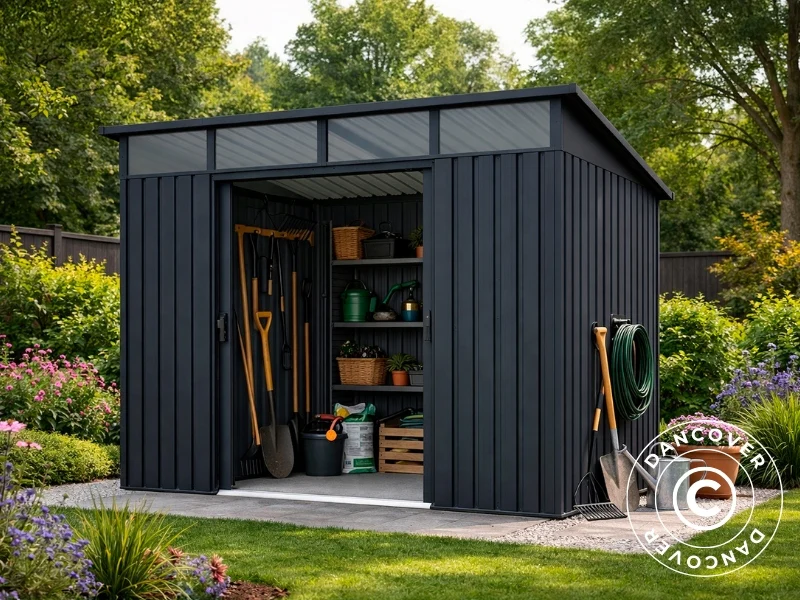 Redskapsbod med takfönster, 2,38x2,36x2,02m, 5,6m², ProShed®, Antracit - Image 3