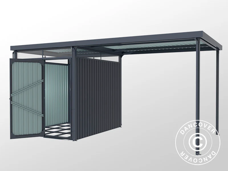 Redskapsbod med takfönster + överhäng, 4,9x2,45x2,26m, 12,0m², Antracit - Image 6