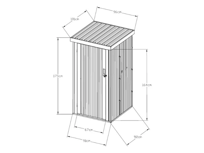 Redskapsbod, metallskåp 0,96x1,01x1,75m, 0,96m2, ProShed®, Antracit - Image 7