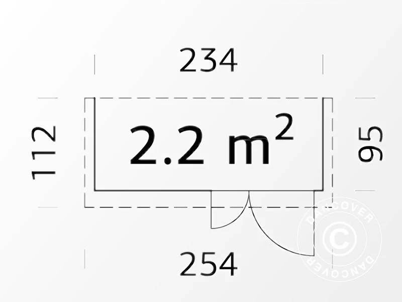 Redskapsbod mot vägg i trä, 2,34x0,95x1,89m, 2,2m², Naturlig - Image 3