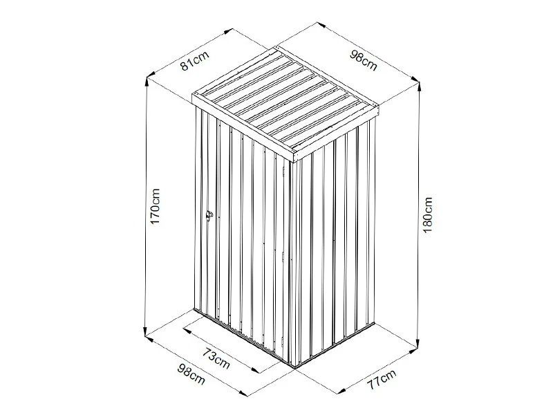 Redskapsbod, stålskåp 0,98x0,81x1,8m, 0,79m², ProShed®, Antracit - Image 10
