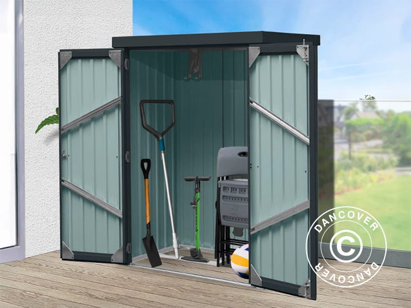 Redskapsbod, stålskåp 1,4x0,81x1,8m, 1,13m², ProShed®, Antracit - Image 3