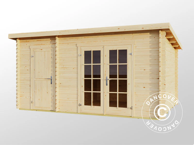 Redskapsbod, stuga i trä Riga 4,25x2,8x2,22m, 34mm, 11,3m², Naturlig - Image 3