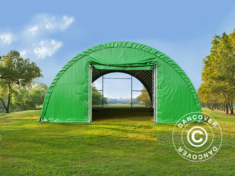 Rundbågehall 9,15x12x4,5m, PVC, Grön - Image 5