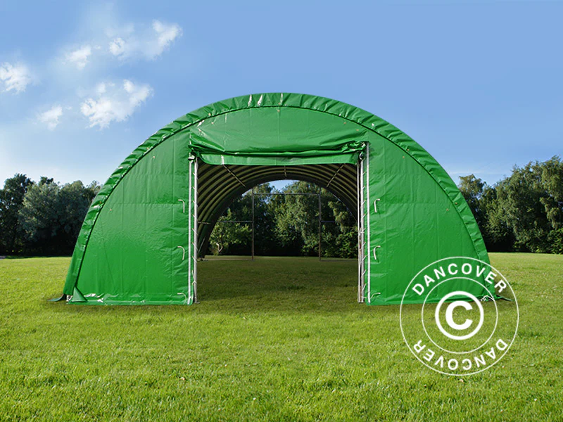 Rundbågehall 9,15x12x4,5m, PVC, Grön - Image 3