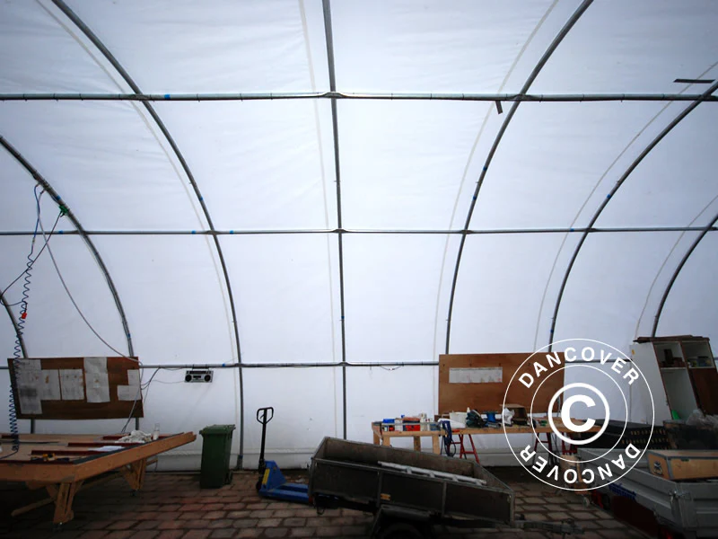 Rundbågehall 9,15x12x4,5m, PVC, Vit - Image 5