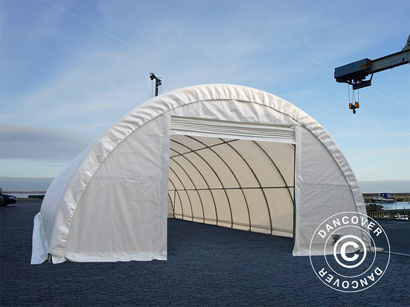 Rundbågehall 9,15x20x4,5m, PVC, Vit - Image 4