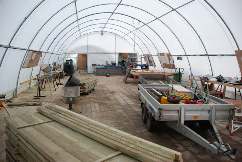 Rundbågehall 9,15x20x4,5m, PVC, Vit - Image 5