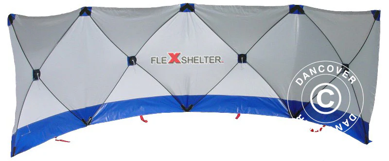 Säkerhetsskärm FleXshelter PRO, 7,2x1,8m, Vit/Blå - Image 2