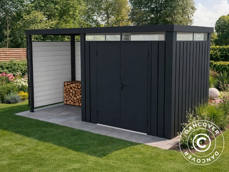 Sidopanel till förlängning för metall redskapsbod, 1,63x1,84m, ProShed®, Antracit - Image 3