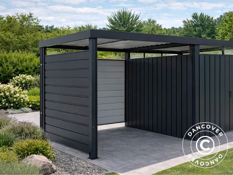 Sidopanel till förlängning för metall redskapsbod, 1,63x1,84m, ProShed®, Antracit - Image 6