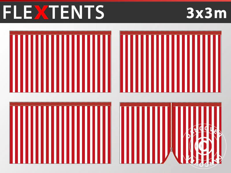 Sidovägg kit för Snabbtält FleXtents 3x3m, Randigt