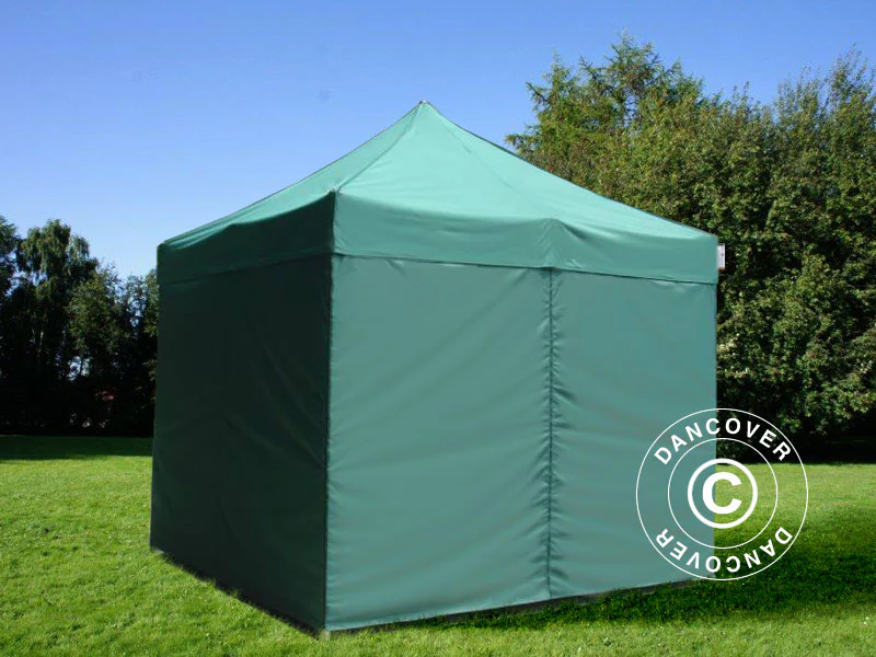 Sidovägg m/ blixtlås för FleXtents, 3m, Grön - Image 3