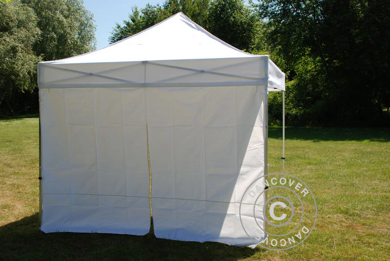 Sidovägg m/ blixtlås för FleXtents, 4,5m, Vit - Image 3