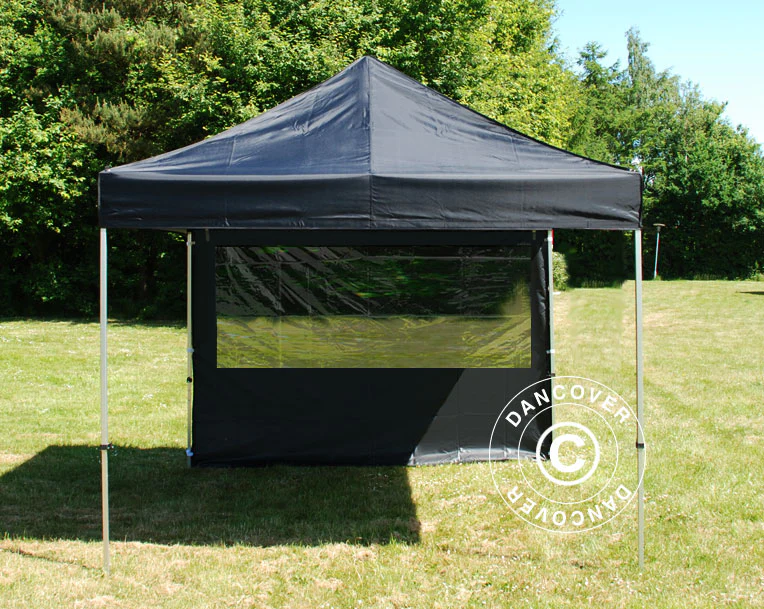 Sidovägg m/ panoramafönster för FleXtents, 3m, Svart - Image 4