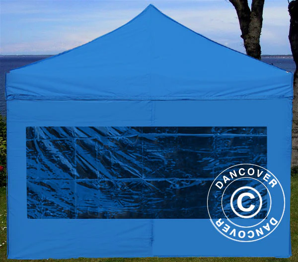 Sidovägg m/ panoramafönster för FleXtents, 4m, Blå - Image 2