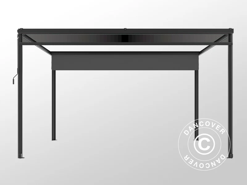 Sidoväggsskärm för pergola paviljong San Fernando, 3m, Mörkgrå - Image 3