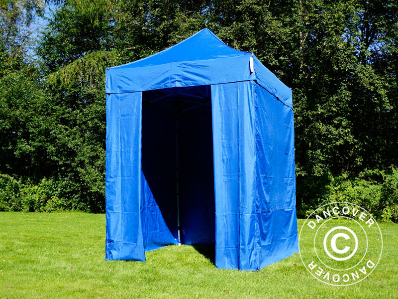 Snabbtält FleXtents Basic v.2, 2x2m Blå, inkl. 4 sidor - Image 4