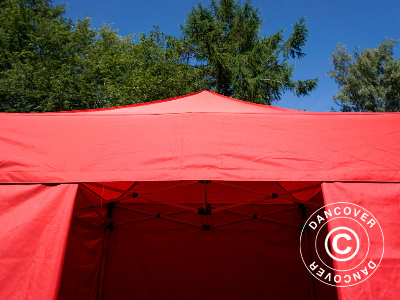 Snabbtält FleXtents Basic v.2, 2x2m Röd, inkl. 4 sidor - Image 10