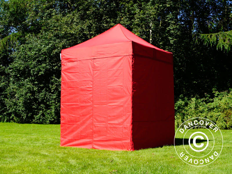 Snabbtält FleXtents Basic v.2, 2x2m Röd, inkl. 4 sidor - Image 11
