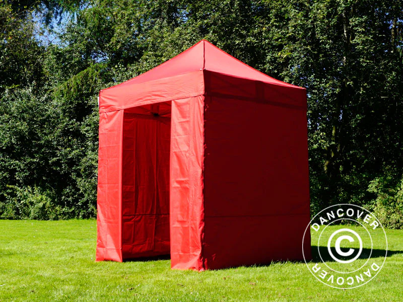 Snabbtält FleXtents Basic v.2, 2x2m Röd, inkl. 4 sidor - Image 3