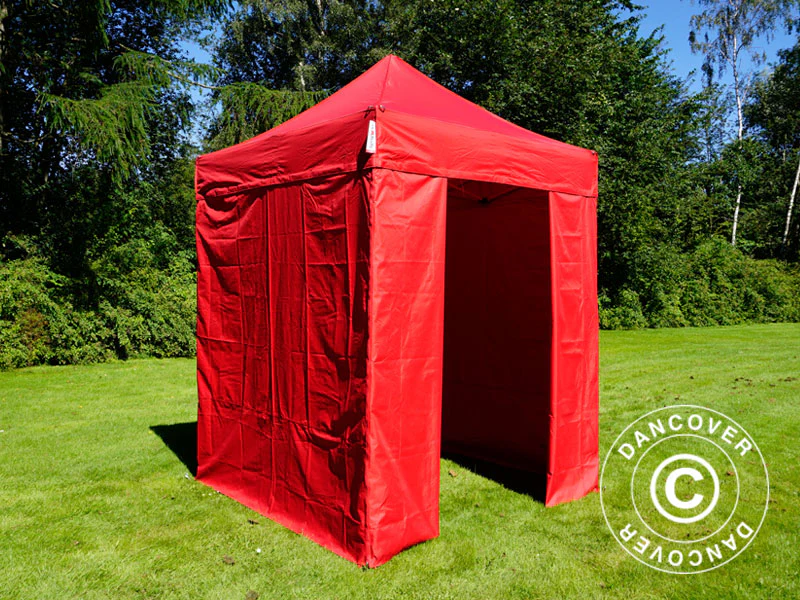 Snabbtält FleXtents Basic v.2, 2x2m Röd, inkl. 4 sidor - Image 4