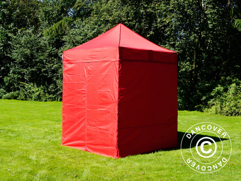 Snabbtält FleXtents Basic v.2, 2x2m Röd, inkl. 4 sidor - Image 6