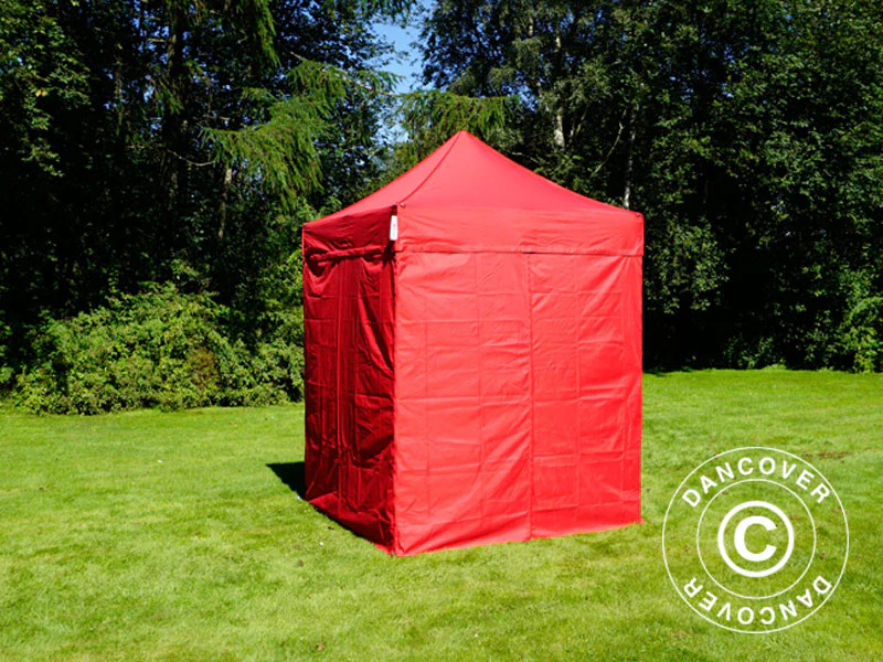 Snabbtält FleXtents Basic v.2, 2x2m Röd, inkl. 4 sidor - Image 8