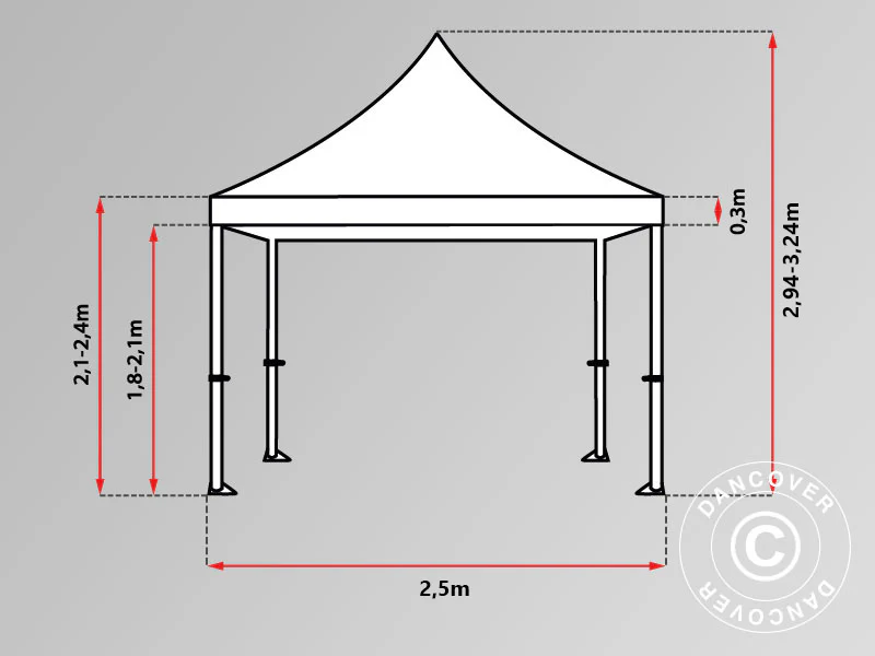Snabbtält FleXtents PRO 2,5x2,5m Svart - Image 7