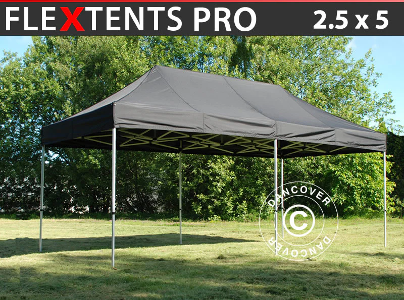 Snabbtält FleXtents PRO 2,5x5m Svart